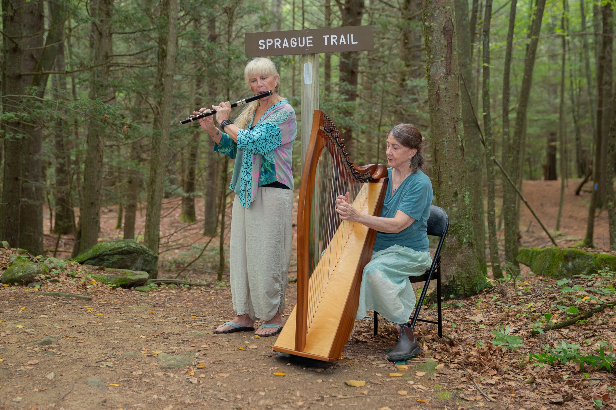 Anam Cara\' ~ Soul friend Kristi Otterbach ( Irish flute) & Mary King (Celtic harp) at the Trek & Tunes event September 27, 2025 at Sprague farm. They play a variety of Celtic music and their playing together is a joyful, soulful experience.